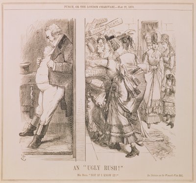 『アグリーラッシュ』、パンチマガジンの漫画、パブ。 1870 作： English School